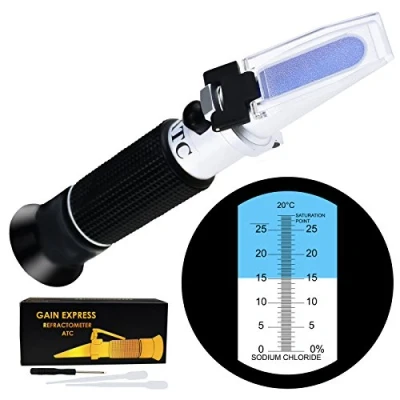 Afbeelding van zoutgehalte refractometer 0 28% ATC, natriumchloride (NaCl) meter tester, testkit voor zeewater, levensmiddelenindustrie, puistjes, sojasaus, ± 0,2% nauwkeurigheid