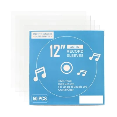 Afbeelding van ENVLY® LP platenhoezen (50x) beschermhoezen 12 Inch Outer Protection Sleeves Vinyl Clear 32,5 cm