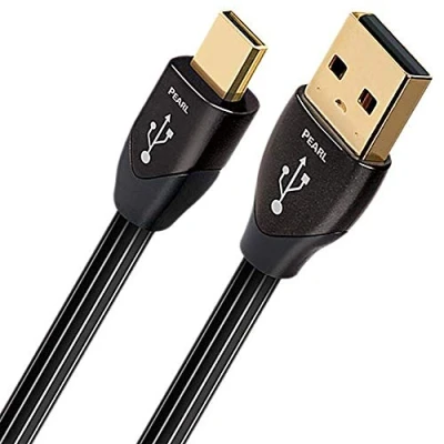 Afbeelding van AudioQuest Pearl USB micro kabel A Micro, B kabel, 1,5m zwart datakabel (1,5 m. A, B, stekker/stekker, zwart, goud)