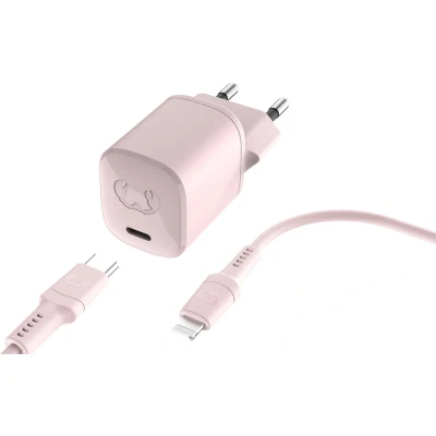 Afbeelding van Fresh &#039;n Rebel Mini Charger Usb c 20w + Lightning kabel Roze
