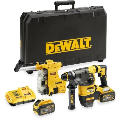 Afbeelding van DeWalt DCH335X2 QW Accucombihamer SDS Plus FlexVolt 54V 9,0Ah Li Ion + D25304DH Afzuiging