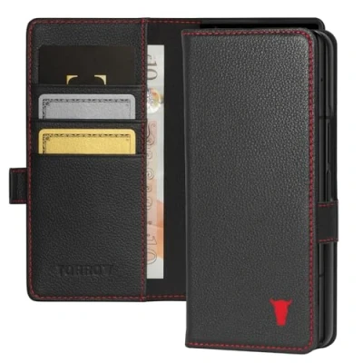 Afbeelding van TORRO Telefoonhoesje Compatibel met Samsung Galaxy Z Fold6 Premium Leren Portemonnee Hoesje Standaardfunctie en Kaartsleuven para Fold 6 (Zwart)