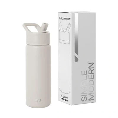 Afbeelding van Simple Modern Kinderwaterfles met riet Lekvrije geïsoleerde roestvrijstalen fles voor meisjes, jongens Summit Collection 530ml Amandelberk