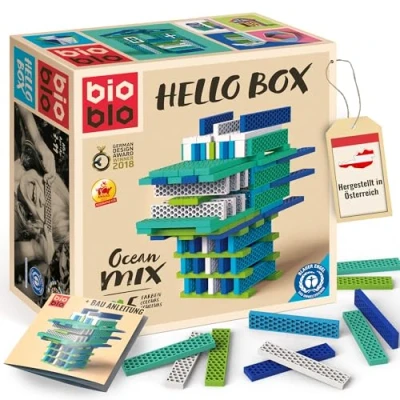 Afbeelding van Bioblo Hello Box Ocean 100 eco bouwblokken