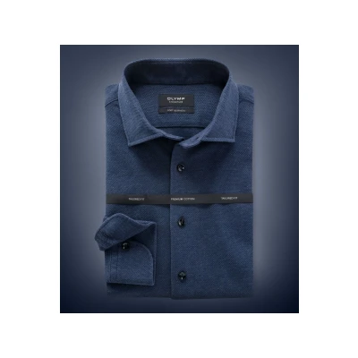 Afbeelding van Olymp overhemd heren slim fit donkerblauw effen