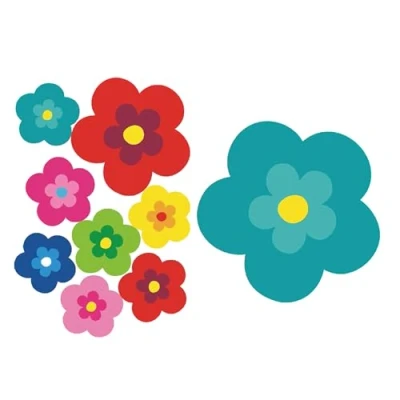Afbeelding van tradercat Pril Bloemenstickers, bloemen, 8 stuks als set, retro stickers voor elk glad oppervlak, ideaal je auto, prilbloemenstickers (turquoise)