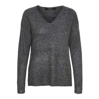 Afbeelding van Vero Moda Vmcrewlefile LS Vneck NOOS Trui, Dames, Maat: XS, Medium grey melange