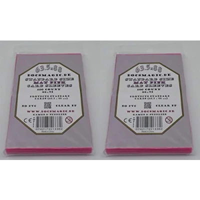 Afbeelding van Docsmagic.de 2 x 100 Mat Pink Card Sleeves Standard Size 66 91 PKM MTG