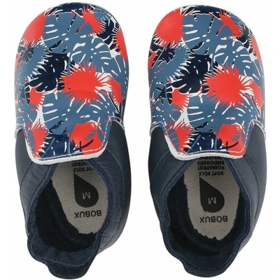 Afbeelding van Bobux Soft Soles Habitat navy Babyslofjes EU 18