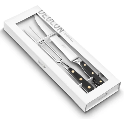 Afbeelding van Déglon Grand Chef® Cadeauset 2 delig Snijmes 22 cm en Vleesvork 17 Zwart