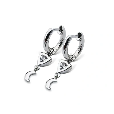 Afbeelding van Jwls4u Oorringen Trillion Moon Zilver JE018S