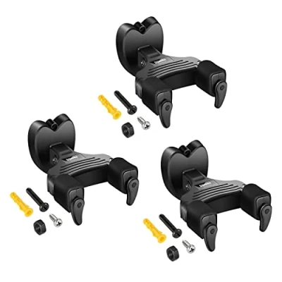 Afbeelding van Donner Gitaar Muurbevestiging Auto Lock Hanger Haak Houder Stand Voor Bas Banjo Mandoline Zwart (3 Pack)