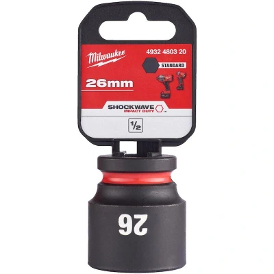 Afbeelding van Milwaukee Accessoires SHOCKWAVE Krachtdop 1/2&quot; kort 26 mm 1 stuk 4932480320
