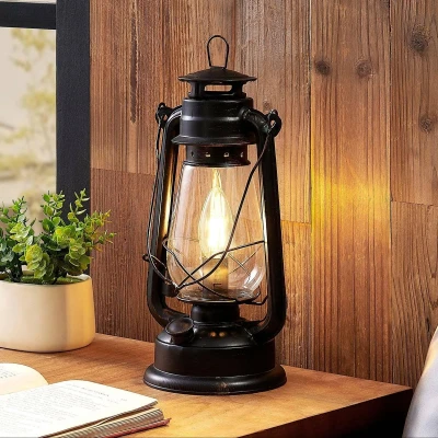 Afbeelding van Lindby Tafellamp 1licht metaal, glas H: 30 cm E14 roestkleurig, helder