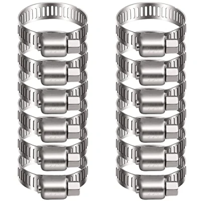 Afbeelding van Litensh 21 44 mm roestvrijstalen slangclips, 12 STKS wormwiel slangklemmen pijpklem, jubileumclips kanaalklem brandstofleidingklem voor sanitair Automotive zwembad auto vijver en tuin