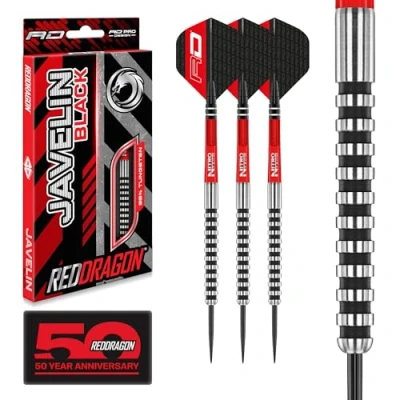 Afbeelding van RED DRAGON Javelin Black: Steeltip Tungsten Dartpijlen Professioneel 24 gram