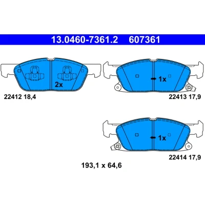 Afbeelding van ATE Remblokset 13.0460 7361.2