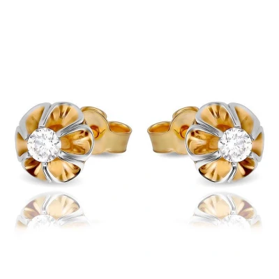 Afbeelding van Juwelier Zwartevalk 14 karaat gouden oorbellen BICOLOR 12.325