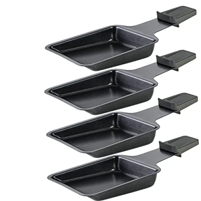 Afbeelding van Spring Raclette Compact pannetjes 4 stuks, roestvrij staal, zwart, 4,6 x 12 21,2 cm