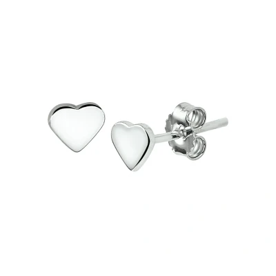 Afbeelding van Oorknoppen Hart Zilver Gerhodineerd Glanzend 4.5 mm x 5