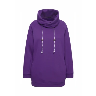 Afbeelding van Ulla Popken GRÖSSEN MIT Raglanform BÜNDCHEN Lange ÄRMEL Sweater, Dames, Maat: 50/52, Deep violet