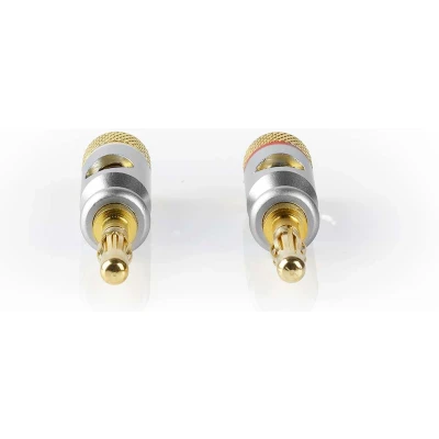 Afbeelding van Banaanstekker Nedis (24K verguld, Mannelijk, 7.0 mm, 2 stuks)