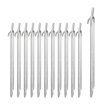 Afbeelding van Relaxdays tentharingen staal 12 stuks 30 cm haringen grondpen harde grond