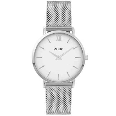 Afbeelding van Cluse CW0101203002 Horloge Minuit Mesh silver white 33 mm