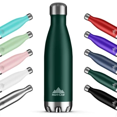 Afbeelding van Mont Clair H2O thermosfles, 500 ml, roestvrij staal, 12 uur warme drank en 24 koude drank, BPA vrij, waterfles, donkergroen