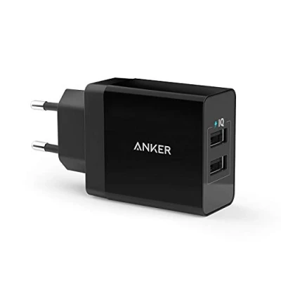 Afbeelding van Anker PowerPort 2x USB 24W Thuislader zwart A2021313