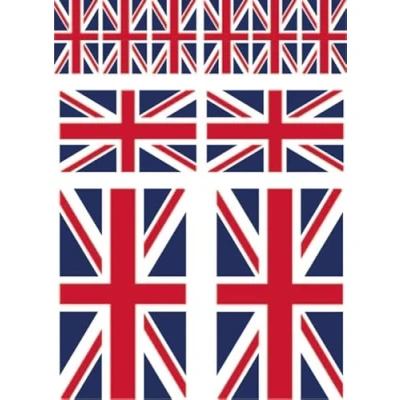 Afbeelding van 10 stuks vlaggenstickers Verenigd Koninkrijk Union Jack set stickers Great Britain UK autostickers offsetdruk