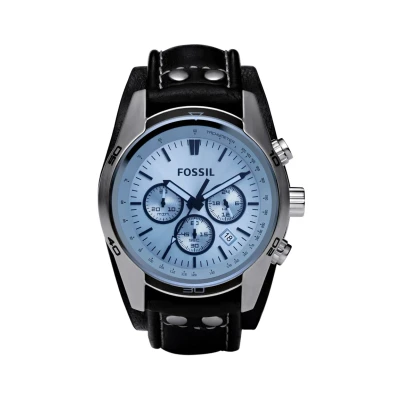 Afbeelding van Fossil CH2564 Coachman herenhorloge horloge BlauwZilverkleurZwart