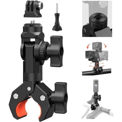 Afbeelding van UNSTINCER Super Clamp met 1/4&#039;&#039; draad en actiecamera montageadapter, 180 360 rotatie, kaken passen op 17 40 mm oppervlak paalachtig bureaustatief Fietsmotorstuur voor Gopro Insta360 DJI