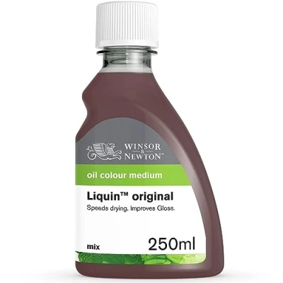 Afbeelding van Winsor &amp; Newton 3039751 Olieverfmedium, Liquin Original, 250 ml fles, vloeibaar schildermedium op alkydbasis, halveert de droogtijd van olieverf, verhoogt transparantie, beschermt tegen vergelen