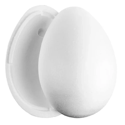 Afbeelding van Ideen mit Herz piepschuim ei, 2 delig, beschilderen en beschrijven, doe het zelf pailletten, geschenkverpakking, groot deelbaar (30 cm hoog, Ø 21 cm, stuks)