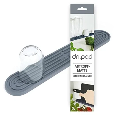 Afbeelding van Sanni Shoo Afdruiprek van siliconen voor de keuken, klein, plat, smal, ruimtebesparend, hittebestendig, afdruiprek, afdruipmat, organizer/accessoires/keukengerei