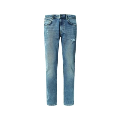 Afbeelding van Pepe Jeans Tapered Fit, Heren, Maat: 28x32, Medium blue destroy