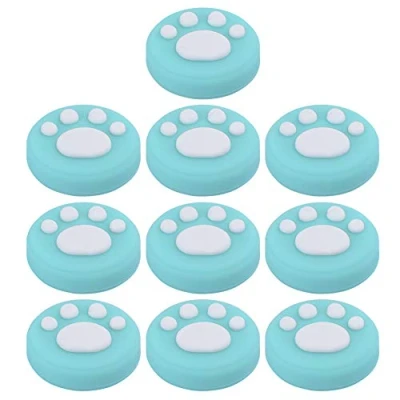 Afbeelding van Cat Paw Thumb Grip Caps 10 Stuks Vervangende Siliconen Grips Analoge Stick Cover Joystick Cap Universeel voor Switch Lite(Witte poot op groen)