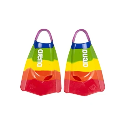 Afbeelding van Arena Unisex Volwassen Powerfin Pro II Zwemmen Training Vinnen Mannen en Vrouwen Siliconen Korte Blade Flippers Links/Rechts Aangepast, Pride, Maat 11 12