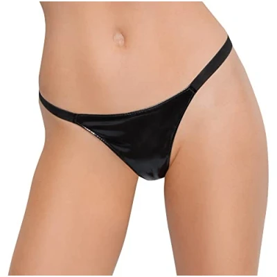 Afbeelding van Zwarte Lak String XL XXL