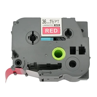 Afbeelding van BROVACS 1 Pack Wit op Rood Label Tape Compatibel voor Brother P Touch TZ 465 TZe 36mm 1/2&quot; OPA1146E