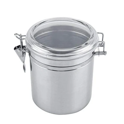 Afbeelding van Focket Luchtdichte koffiecontainer, vacuüm koffiehouder van roestvrij staal, afdichtring silica, verzegelde doos met deksel voor suiker, noten, etc. (1400 ml)