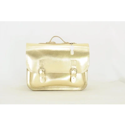 Afbeelding van Own Stuff Lederen Boekentas Lagere school 38x30x17cm Gold