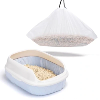 Afbeelding van Nobleza 20 kattentoiletzakken, voer voor kattenbak met trekkoord, middelgrote en grote sanitaire schalen, 79 x 45 cm