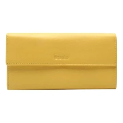 Afbeelding van Esquire Leren Portemonnee Viktoria Ladies Long Wallet Yellow Geel