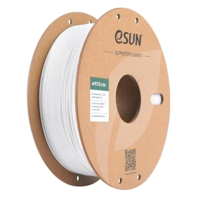 Afbeelding van eSUN PETG filament 1,75 mm, hoge taaiheid filament, 1 kg spoel (2,2 lbs) 3D printfilament voor printers, effen wit