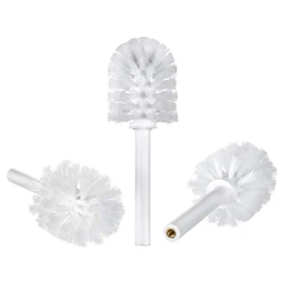 Afbeelding van KEUCO Vervangende toiletborstelkop, vervangbaar, in 3 delige set los, 20,2 x 6,7 cm, wit, originele fabrikant, wc borstel reserveborstelkop