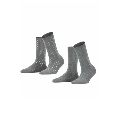 Afbeelding van Esprit FINE DOT 2PACK WITH Pattern Sokken, Dames, Maat: 39 42, Light greymel.
