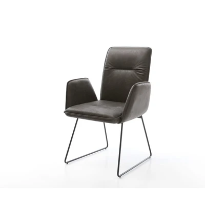 Afbeelding van Armleunstoel Vinja Flex slipframe zwart antraciet vintage