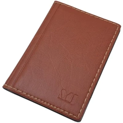 Afbeelding van myledershop Creditcard en visitekaarthouder met contrastnaad 12 vakken MJ Design Germany, 3 / Bruin, Eén maat, Elegant
